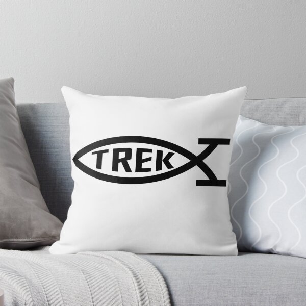 Artikelvorschau, Lustiges, nerdiges Star Trek-Fisch-Symbol, Sci-Fi-Fan, schwarzer Text entworfen und verkauft von MathWare MathClips.
