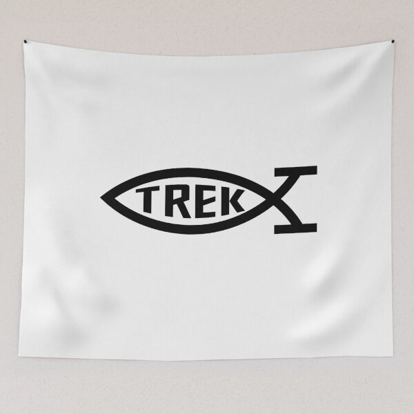 Item preview, Funny Nerdy Trek Fish Symbol Sci-Fi Fan Black Text designed and sold by MathWare MathClips.