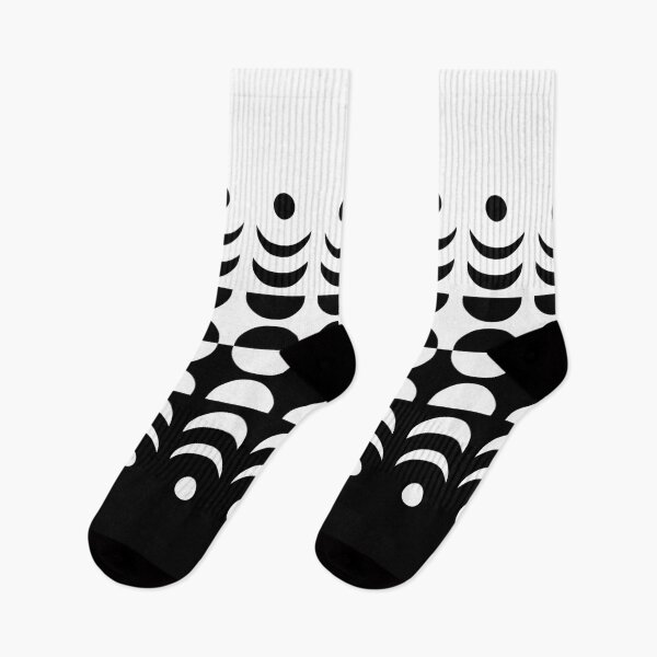 Item preview, Moon Phases Pattern 1.4 in Black and White designed and sold by nineFlorals.