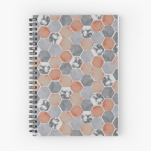 Item preview, Hexagon grid - Orange & Gray designed and sold by Studio Variatio.