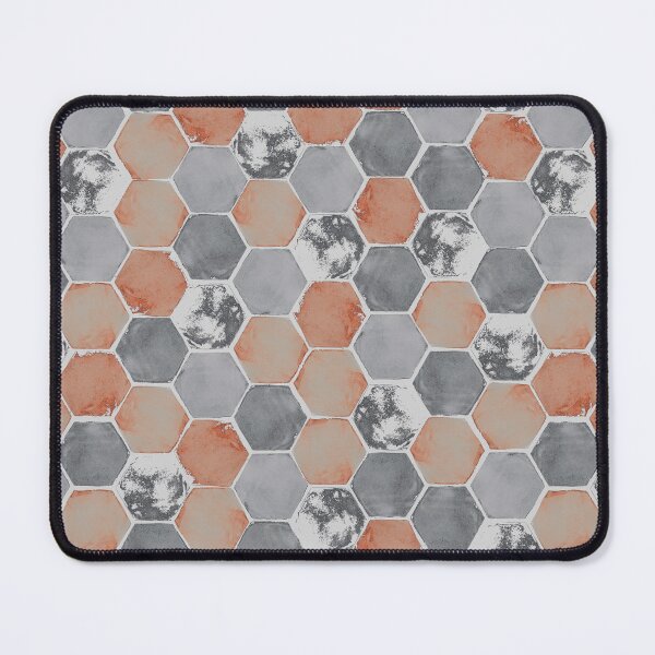 Item preview, Hexagon grid - Orange & Gray designed and sold by Studio Variatio.