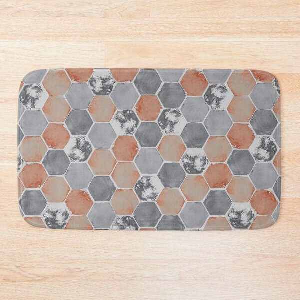 Item preview, Hexagon grid - Orange & Gray designed and sold by Studio Variatio.
