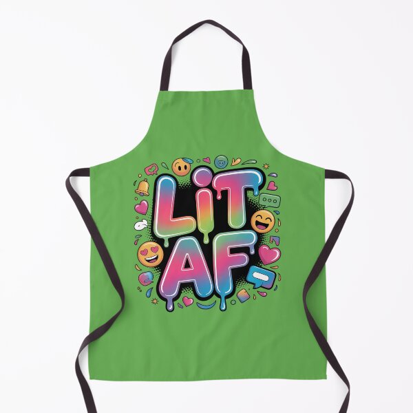 Item preview, "LIT AF" Rainbow Bubble Graffiti Tee – Trendy Social Media Art designed and sold by InkWeaveShop.