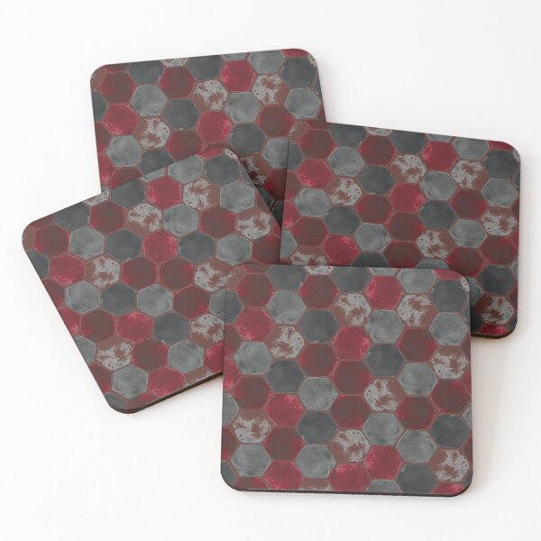 Item preview, Hexagon grid - Red & Gray designed and sold by Studio Variatio.