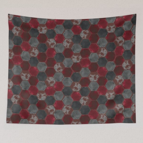 Item preview, Hexagon grid - Red & Gray designed and sold by Studio Variatio.