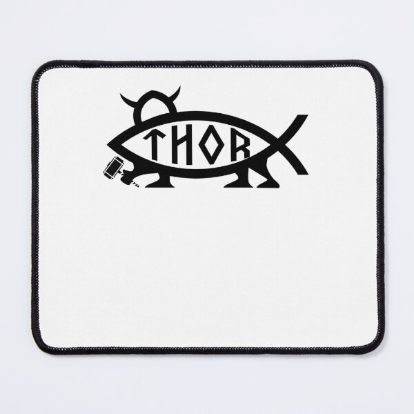 Item preview, Funny Nerdy Thor Fish Symbol Norse Mythology Fan Black Text designed and sold by MathWare MathClips.