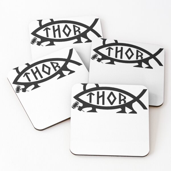 Item preview, Funny Nerdy Thor Fish Symbol Norse Mythology Fan Black Text designed and sold by MathWare MathClips.