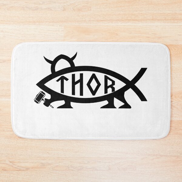 Item preview, Funny Nerdy Thor Fish Symbol Norse Mythology Fan Black Text designed and sold by MathWare MathClips.