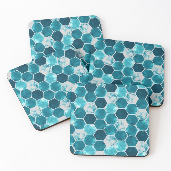 Item preview, Hexagon grid -Icy blue designed and sold by Studio Variatio.