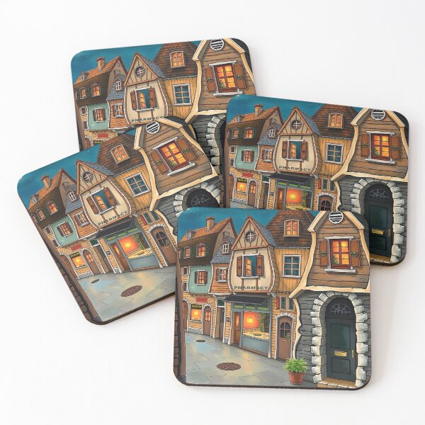 Item preview, Cozy Norwegian Village at Night designed and sold by oreundici.