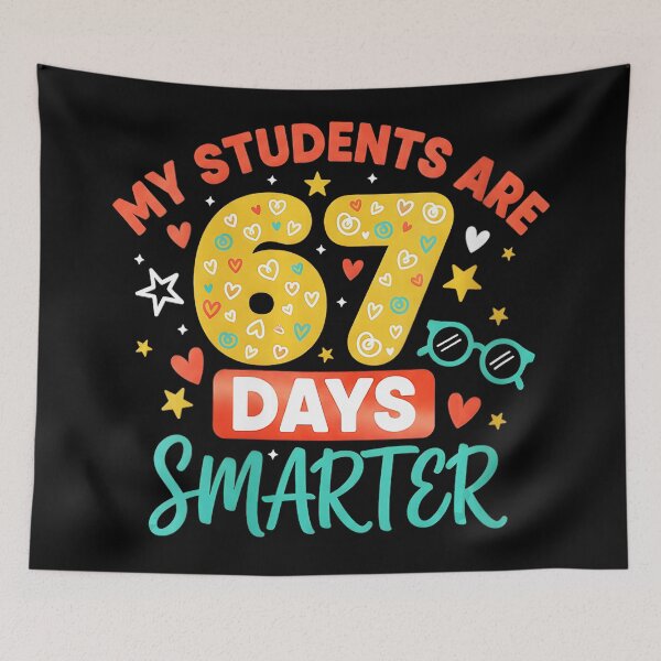 Item preview, Wos My Students Are 67 Days Smarter Funny Teacher Kids 6 7 Meme Vneck  designed and sold by gladysenglish.