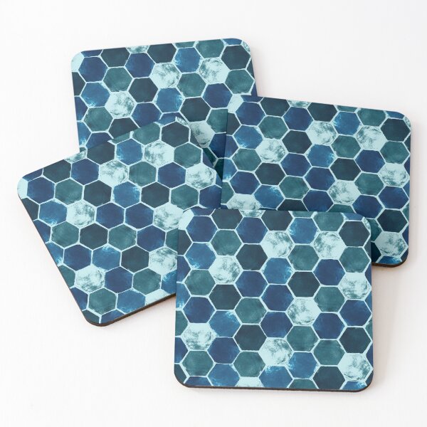 Item preview, Hexagon grid -All blue designed and sold by Studio Variatio.