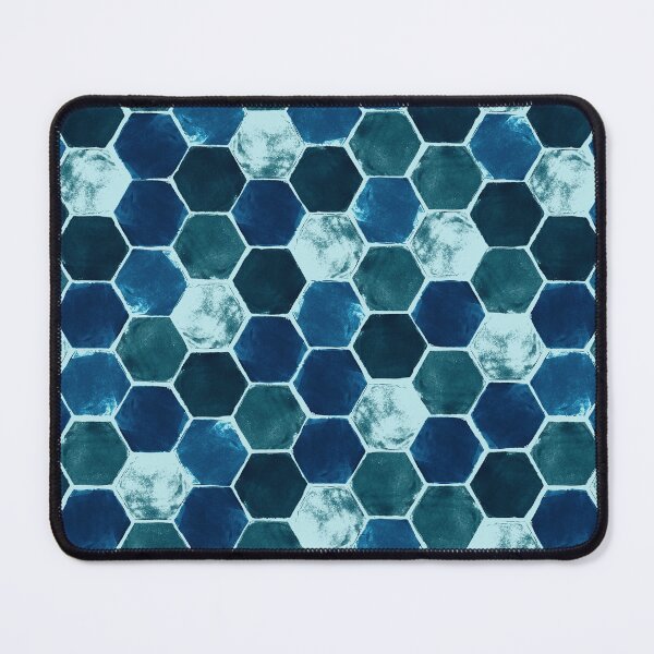 Item preview, Hexagon grid -All blue designed and sold by Studio Variatio.