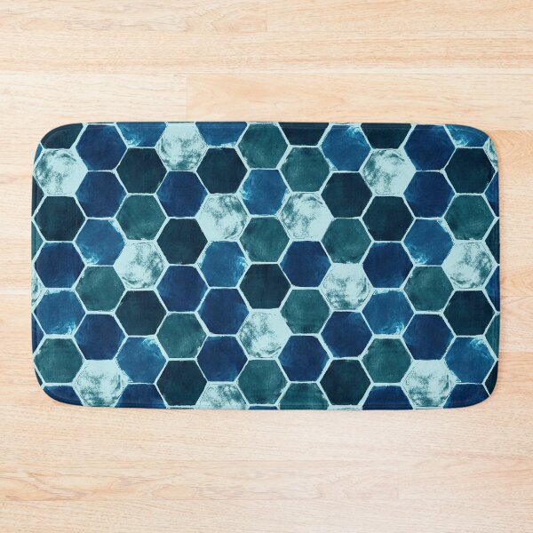 Item preview, Hexagon grid -All blue designed and sold by Studio Variatio.