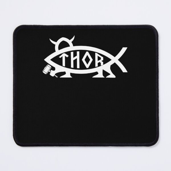Item preview, Funny Nerdy Thor Fish Symbol Norse Mythology Fan White Text designed and sold by MathWare MathClips.