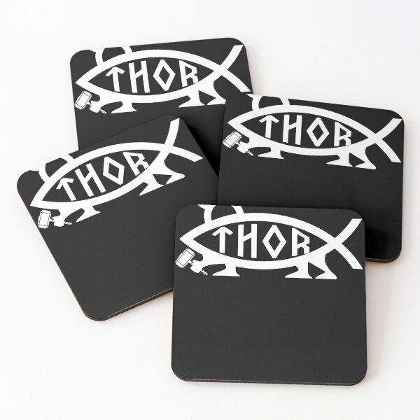 Item preview, Funny Nerdy Thor Fish Symbol Norse Mythology Fan White Text designed and sold by MathWare MathClips.