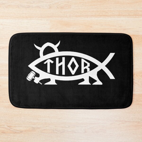 Item preview, Funny Nerdy Thor Fish Symbol Norse Mythology Fan White Text designed and sold by MathWare MathClips.