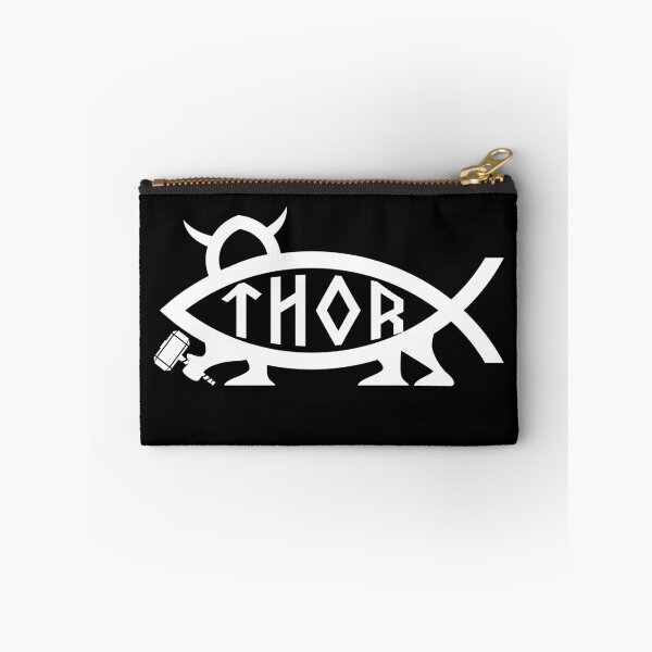 Item preview, Funny Nerdy Thor Fish Symbol Norse Mythology Fan White Text designed and sold by MathWare MathClips.