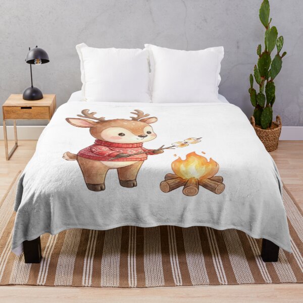Item preview, Cozy Christmas: Baby Reindeer Roasting Marshmallows by the Campfire designed and sold by shikuldo7.