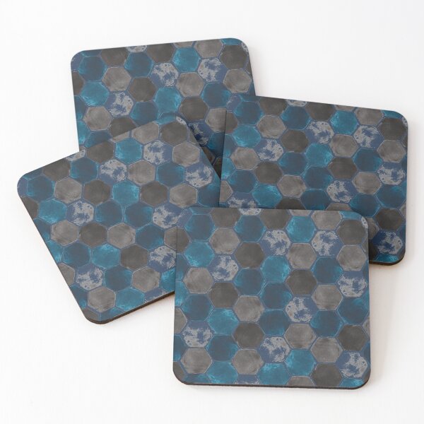 Item preview, Hexagon grid - original with blue background designed and sold by Studio Variatio.