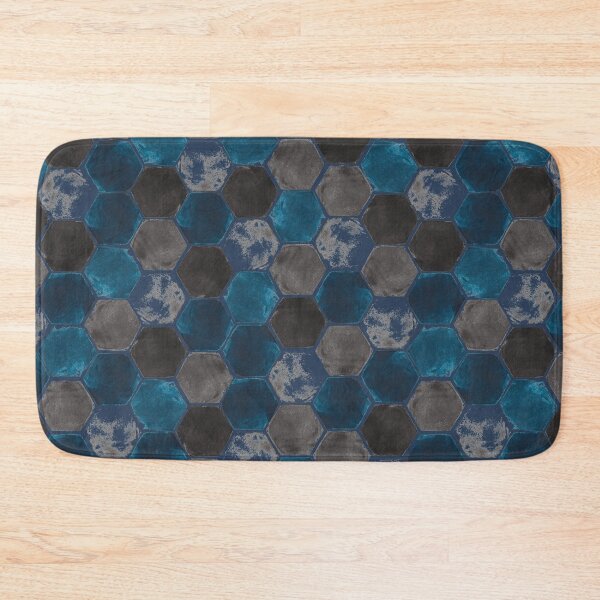 Item preview, Hexagon grid - original with blue background designed and sold by Studio Variatio.