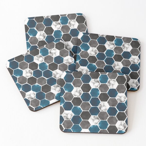 Item preview, Hexagon grid -original colours on white background designed and sold by Studio Variatio.
