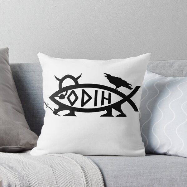 Item preview, Funny Nerdy Odin Fish Symbol Norse Mythology Fan Black Text designed and sold by MathWare MathClips.