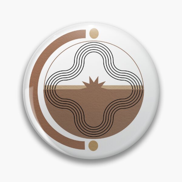 Item preview, Abstract Geometric Circle with Sun Motif Earthy Minimal Line Art designed and sold by NiceDigital.