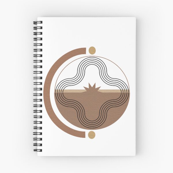 Item preview, Abstract Geometric Circle with Sun Motif Earthy Minimal Line Art designed and sold by NiceDigital.