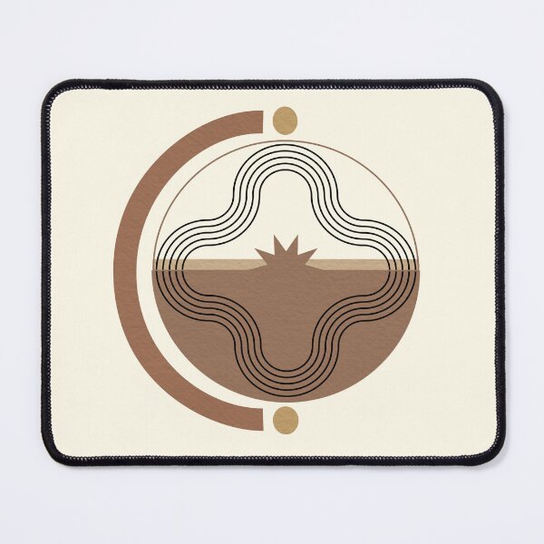Item preview, Abstract Geometric Circle with Sun Motif Earthy Minimal Line Art designed and sold by NiceDigital.