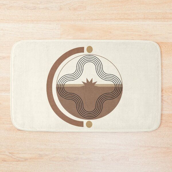 Item preview, Abstract Geometric Circle with Sun Motif Earthy Minimal Line Art designed and sold by NiceDigital.