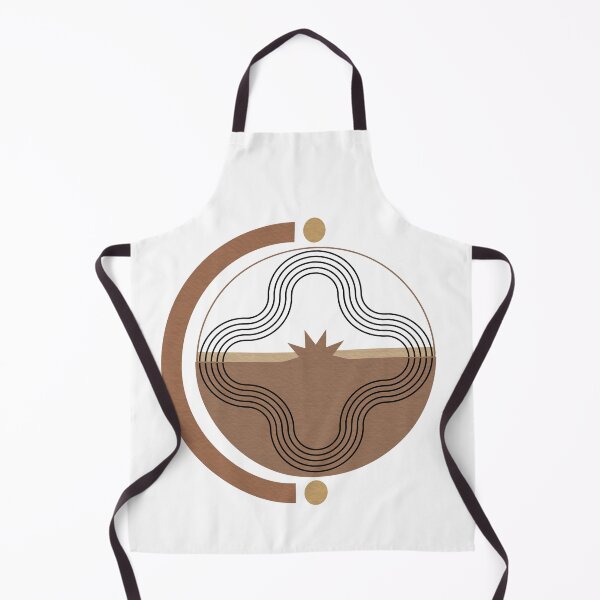 Item preview, Abstract Geometric Circle with Sun Motif Earthy Minimal Line Art designed and sold by NiceDigital.