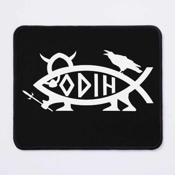 Item preview, Funny Nerdy Odin Fish Symbol Norse Mythology Fan White Text designed and sold by MathWare MathClips.