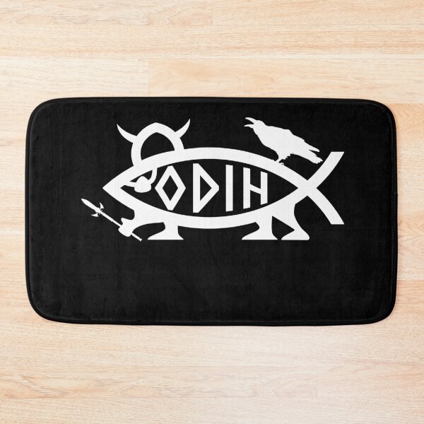 Item preview, Funny Nerdy Odin Fish Symbol Norse Mythology Fan White Text designed and sold by MathWare MathClips.