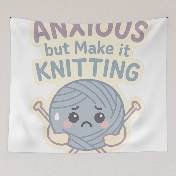Item preview, Anxious but make it Knitting  designed and sold by Iail Ioa.
