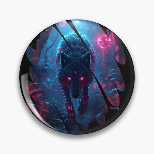 Item preview, Wolf prowling a neon jungle in Augmented reality 5 designed and sold by Neon G.