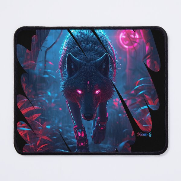 Item preview, Wolf prowling a neon jungle in Augmented reality 5 designed and sold by Neon G.