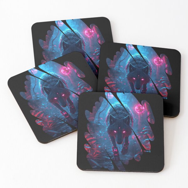 Item preview, Wolf prowling a neon jungle in Augmented reality 5 designed and sold by Neon G.