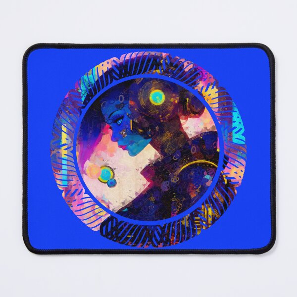 Item preview, Neon Vaporwave Cyberpunk Cyborg Girl Portrait - Sci-Fi Fantasy designed and sold by Sandy Richter.