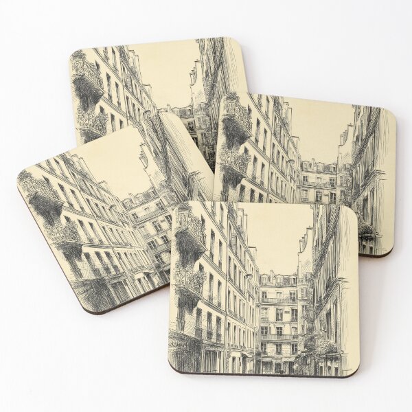 Aperçu de l'œuvre Croquis architectural d'une ruelle parisienne créée et vendue par AlexAtelier.