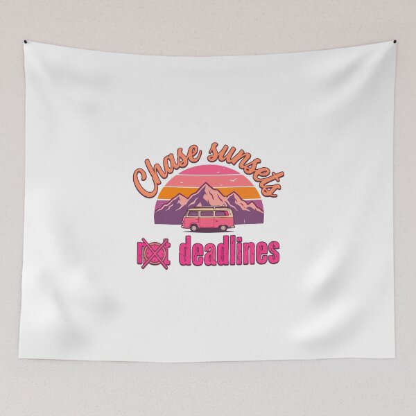 Item preview, Chase Sunsets Not Deadlines | Travel Freedom T-Shirt designed and sold by typoinspired.