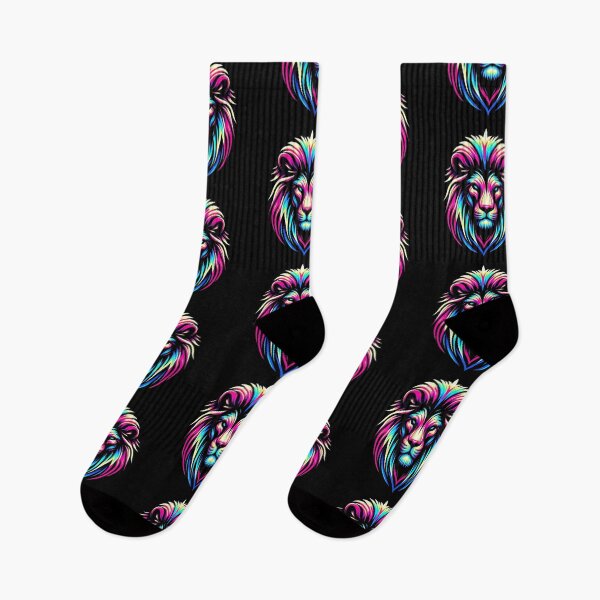 Item preview, Neon Lion Head – Vibrant Synthwave Vaporwave Art designed and sold by Dogandesighn.
