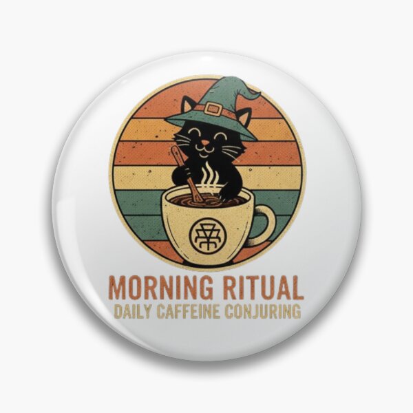 Item preview, Morning Ritual: Retro Witch Cat Coffee T-Shirt & Daily Caffeine Conjuring Mug designed and sold by MonaRose_Art.