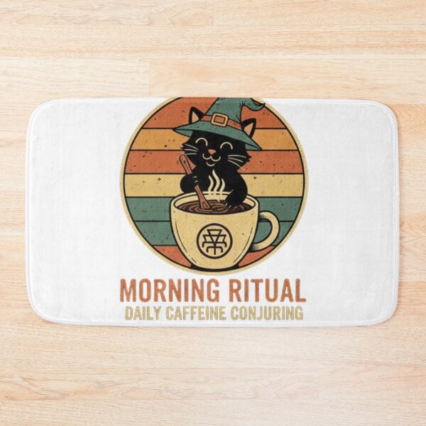 Item preview, Morning Ritual: Retro Witch Cat Coffee T-Shirt & Daily Caffeine Conjuring Mug designed and sold by MonaRose_Art.