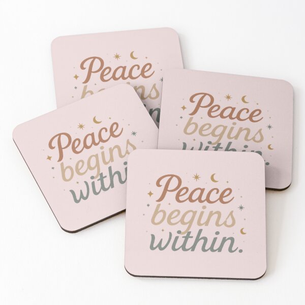Item preview, Peace Begins Within – Boho Motivational Quote T-Shirt Design designed and sold by MyTshirtArt.