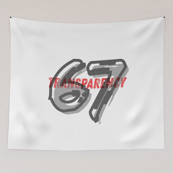 Item preview, 67 Transparency Brainrot Meme Design designed and sold by CleanDecor.
