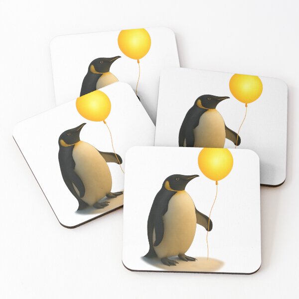 Artikelvorschau, Neugieriger Pinguin mit Ballon – Verspielte Kunst entworfen und verkauft von MIArt Studio.