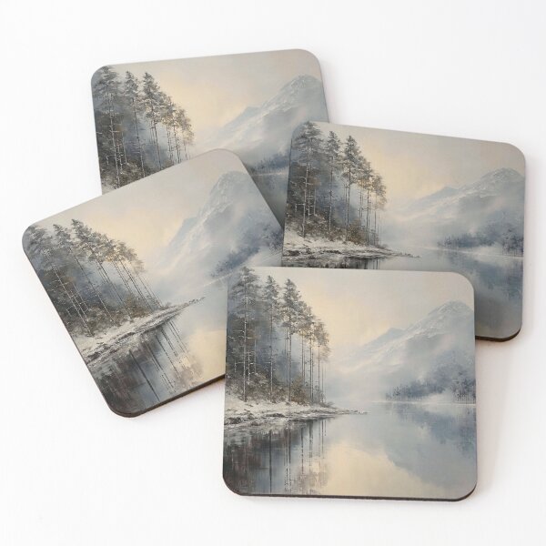 Item preview, Scottish Loch Misty Mountain Reflection designed and sold by AlexAtelier.
