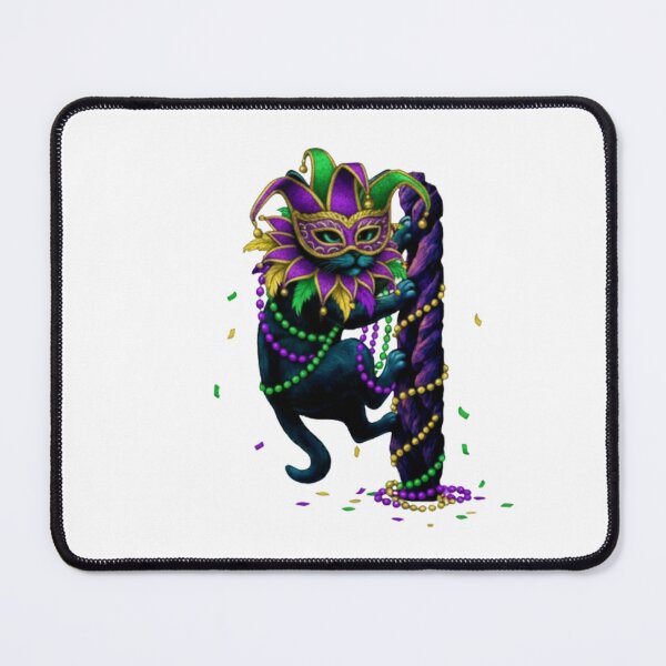 Item preview,  cat climbing mardi gras Cat Funny, New Orleans Mardi Gras designed and sold by AddlPoolart.