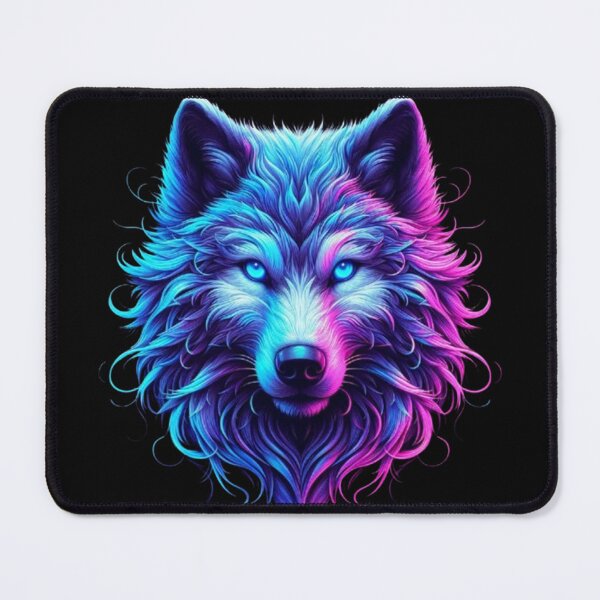 Item preview, Neon Alpha Wolf – Vibrant Synthwave Lone Wolf Art designed and sold by Dogandesighn.